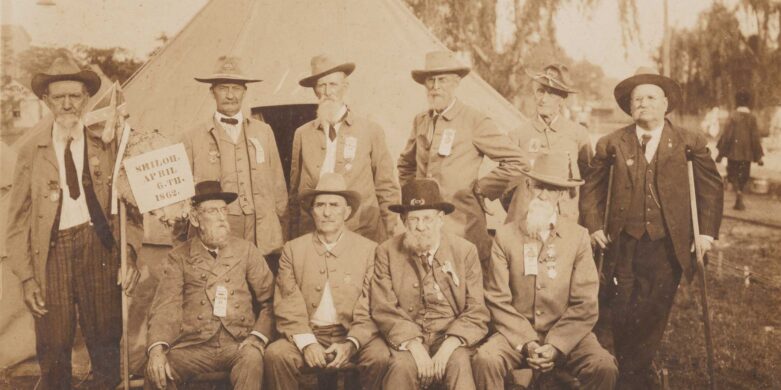 Unidentified Civil War veterans at reunion in Jacksonville, Florida, Library of Congress